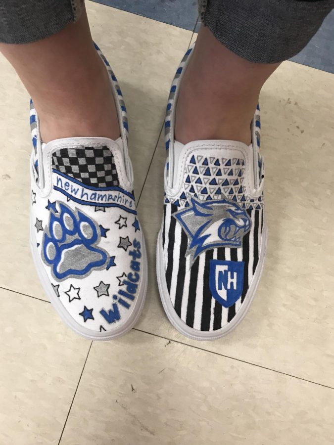 New Hampshires commit Jessie Stern rocks Hayley Luerseens sneakers on decision day.