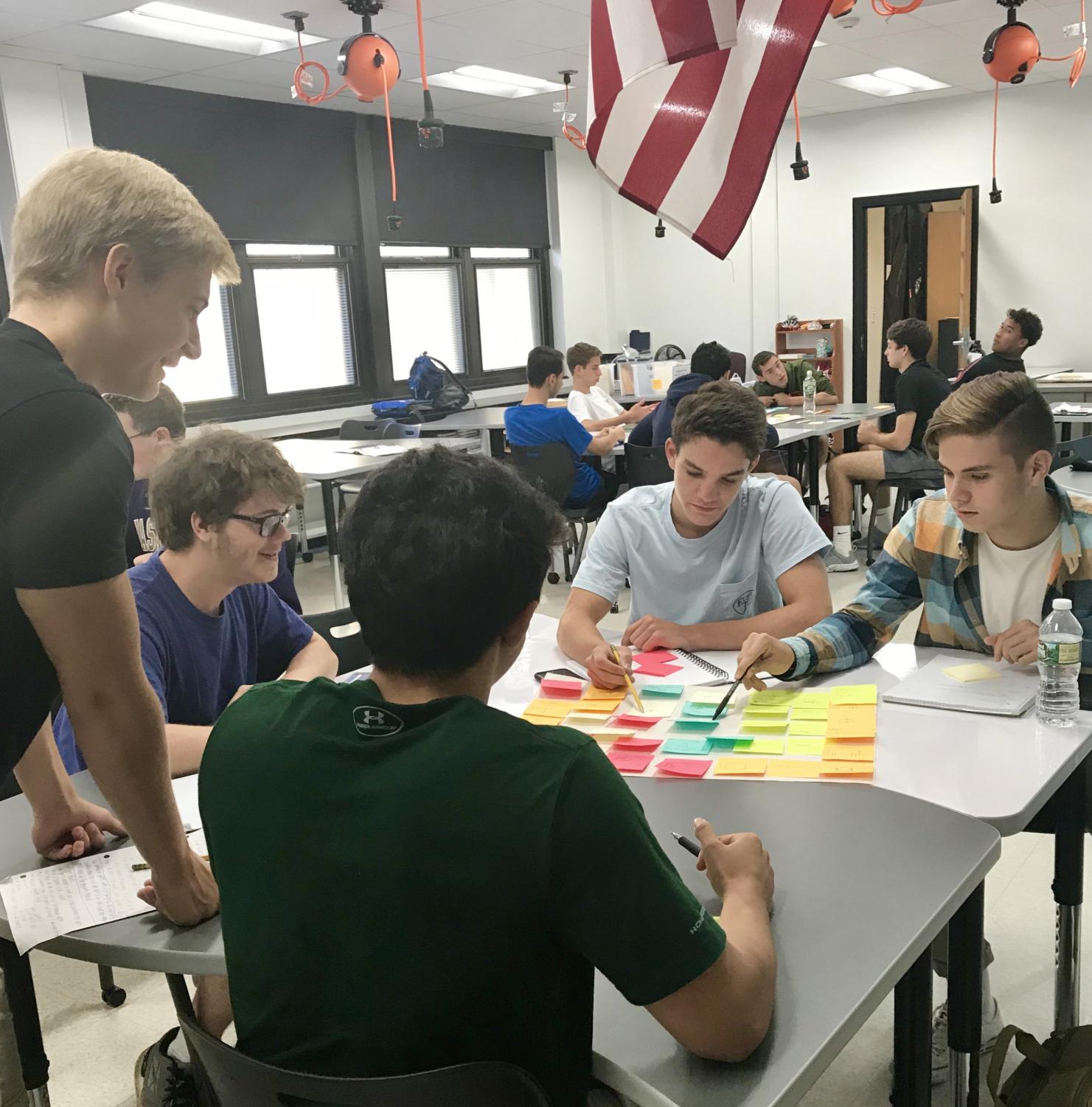Students at work in Room 140.