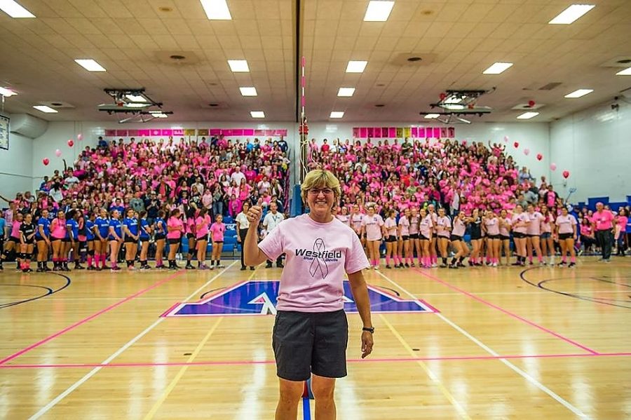 Beverly Torok at a Pink Out event