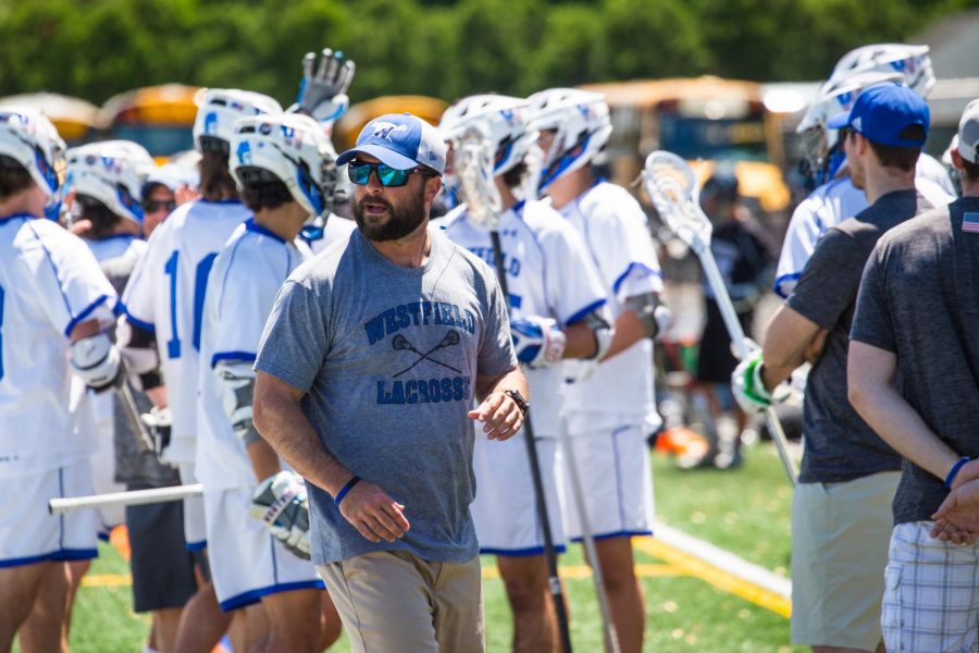 Coach Wertheimer in action on the lacrosse field 