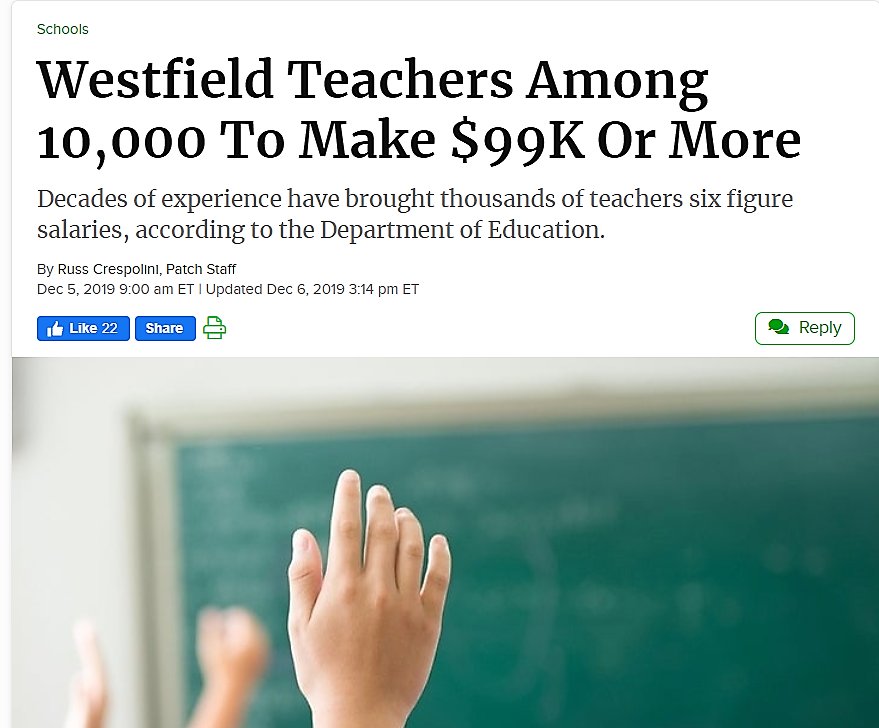 The 10,000 NJ Teachers Who Make $99K Or More In 2019