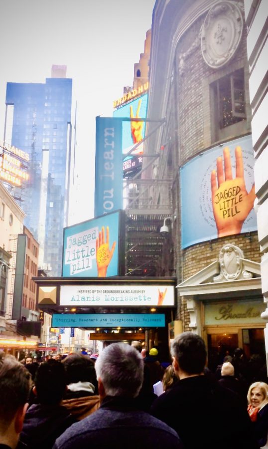 Jagged Little Pill Broadway marquee
