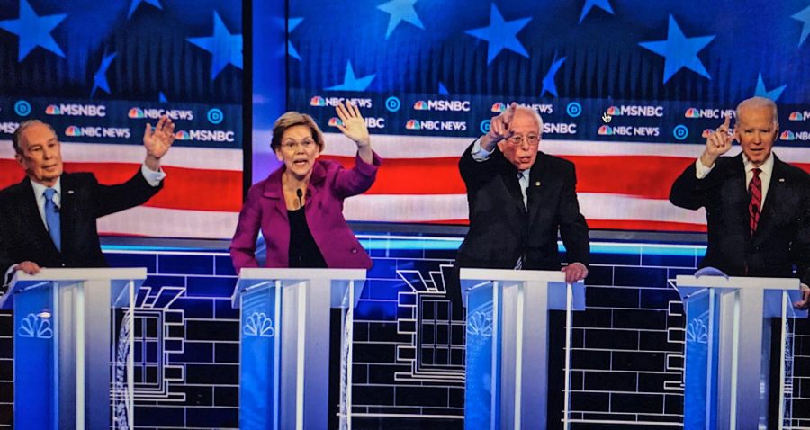 Snapshot by Audrey Pucciarelli of the 2020 presidential candidates at the Nevada Democratic debate 