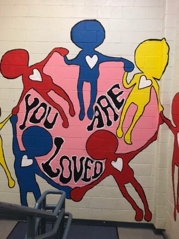 Adam Wachtel's mural in the stairwell at McKinley School.