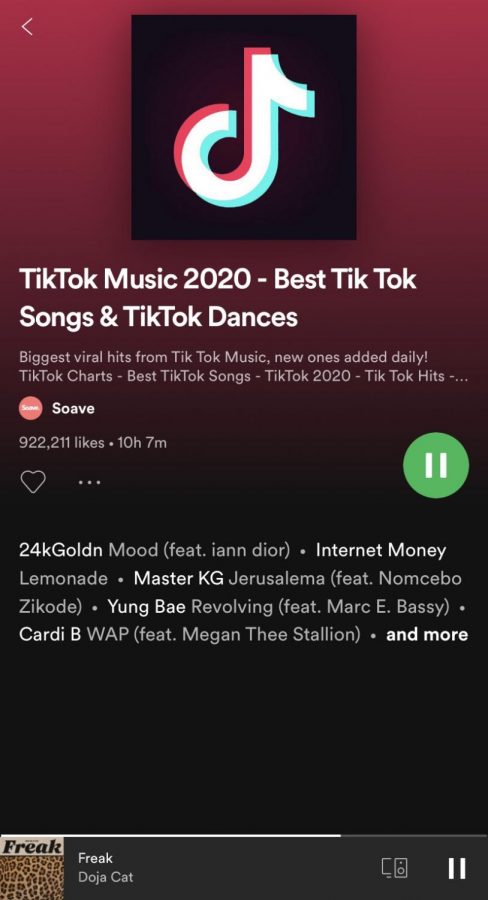 TikTok songs playlist on Spotify