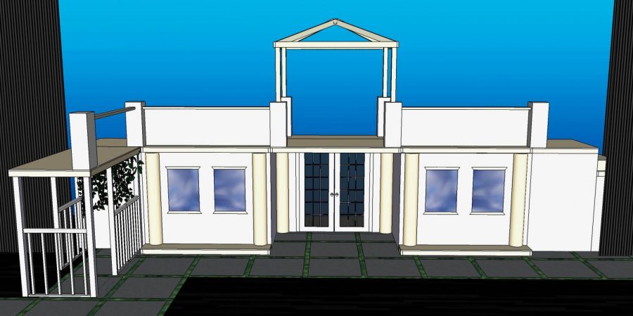 Digital rendering of the set for Much Ado About Nothing