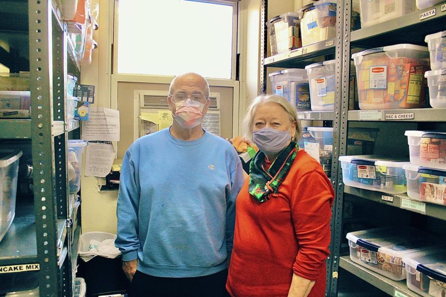 Westfield Food Pantry Director Rose O’Hare and Volunteer Dan Convery