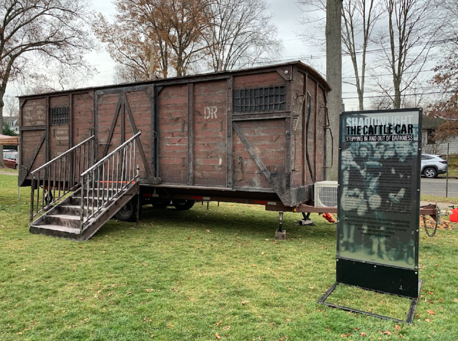 Shadowlight’s Cattle Car exhibit parked on the front lawn of WHS