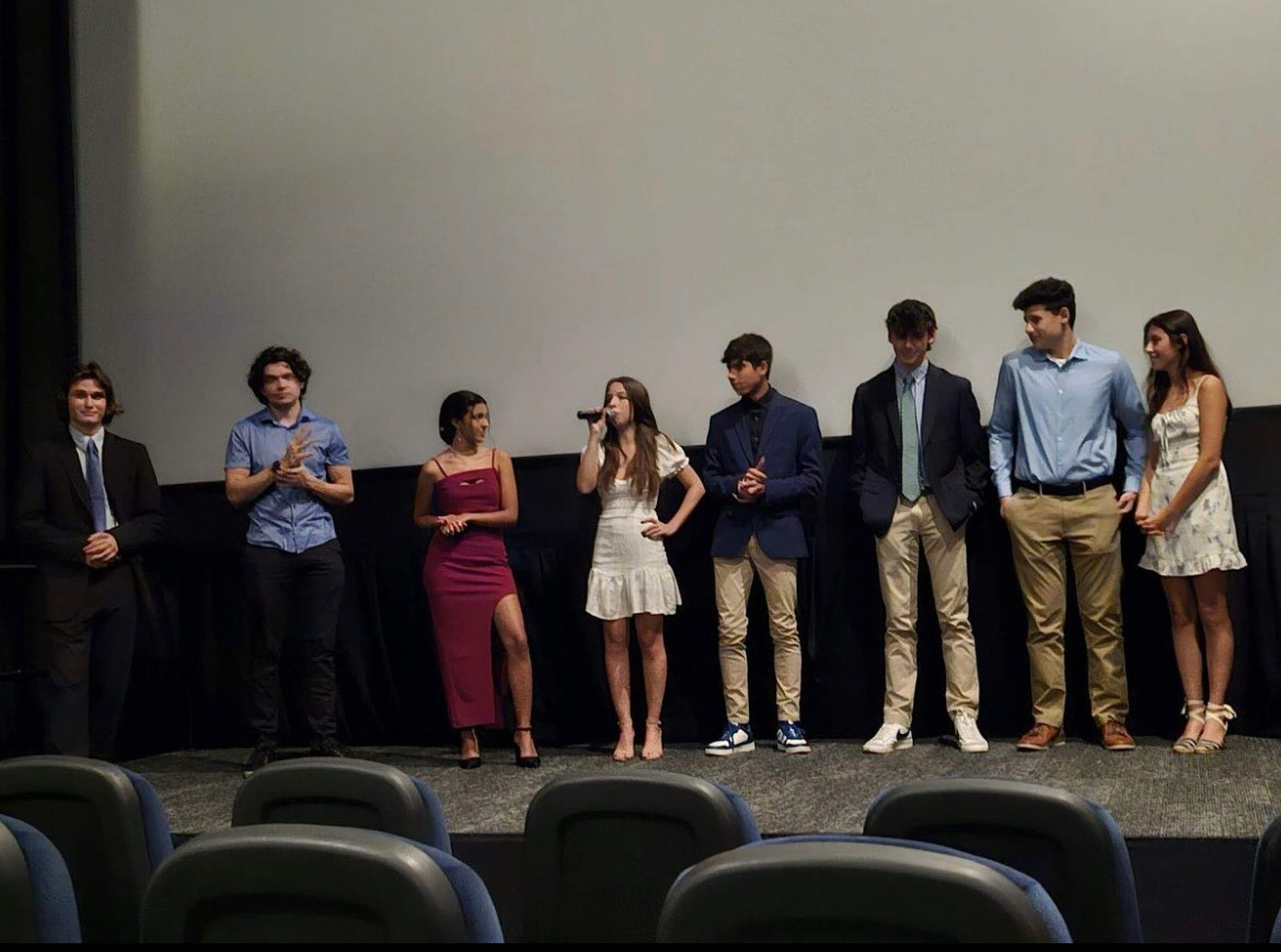 The cast and crew of Prom House after the premiere of the film
