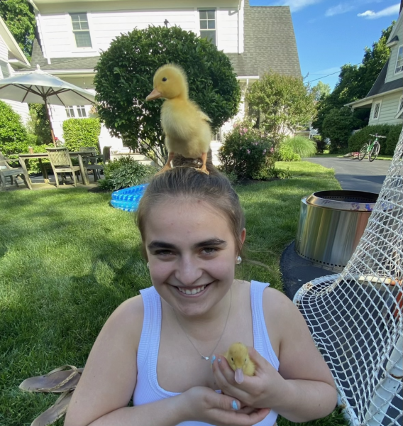 Emerson Wotanowski with her ducks 