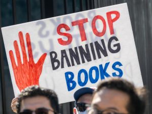 Book banning protest in Atlanta, GA in 2022