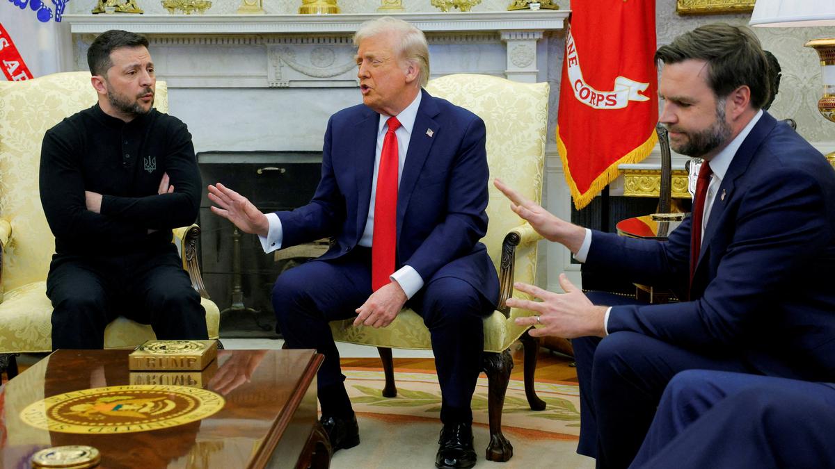 United States President Donald Trump and Ukrainian President
Volodymyr Zelensky argue in the Oval Office on Feb. 28