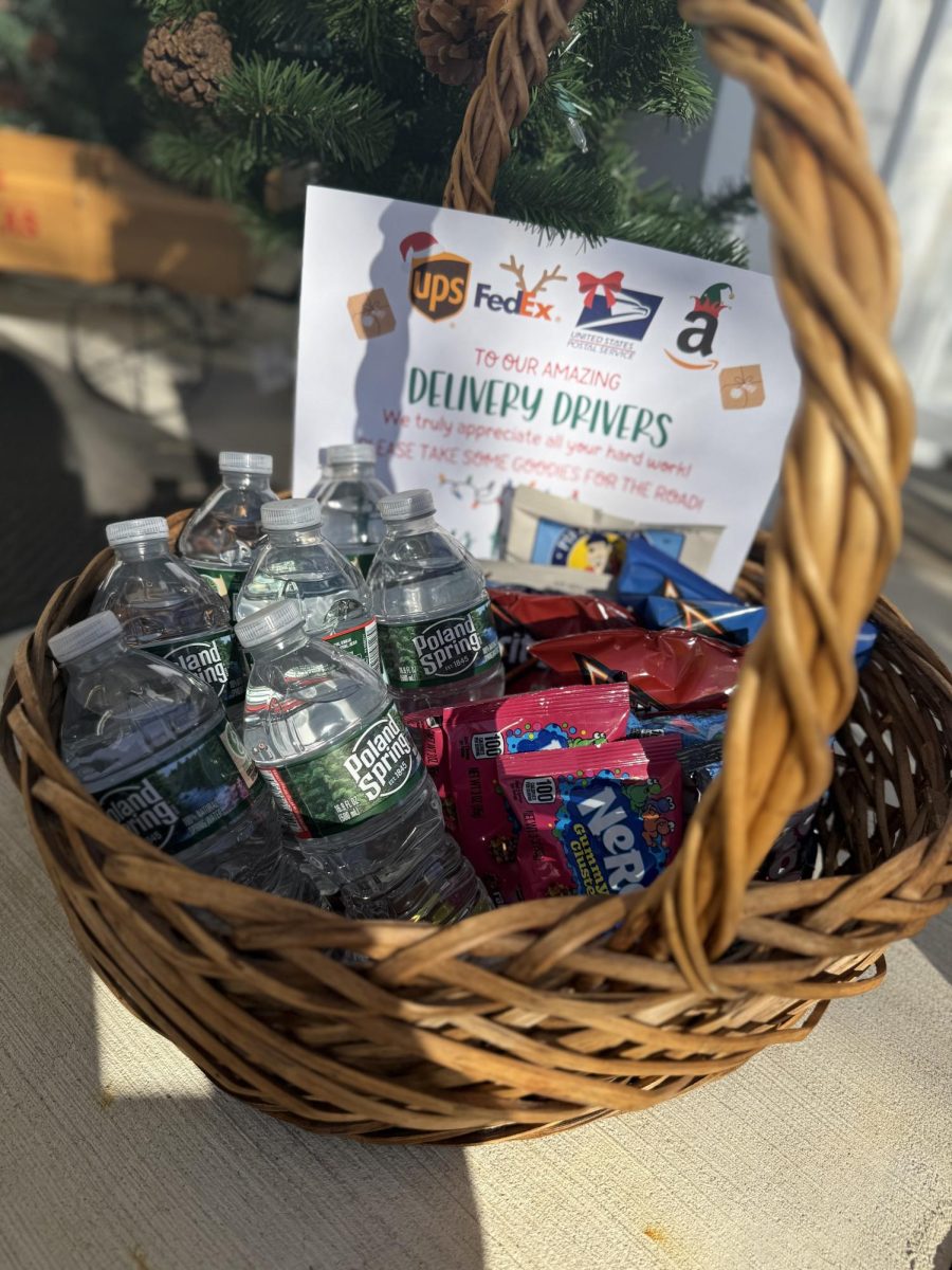 An example of a care package to thank delivery drivers during the holidays
